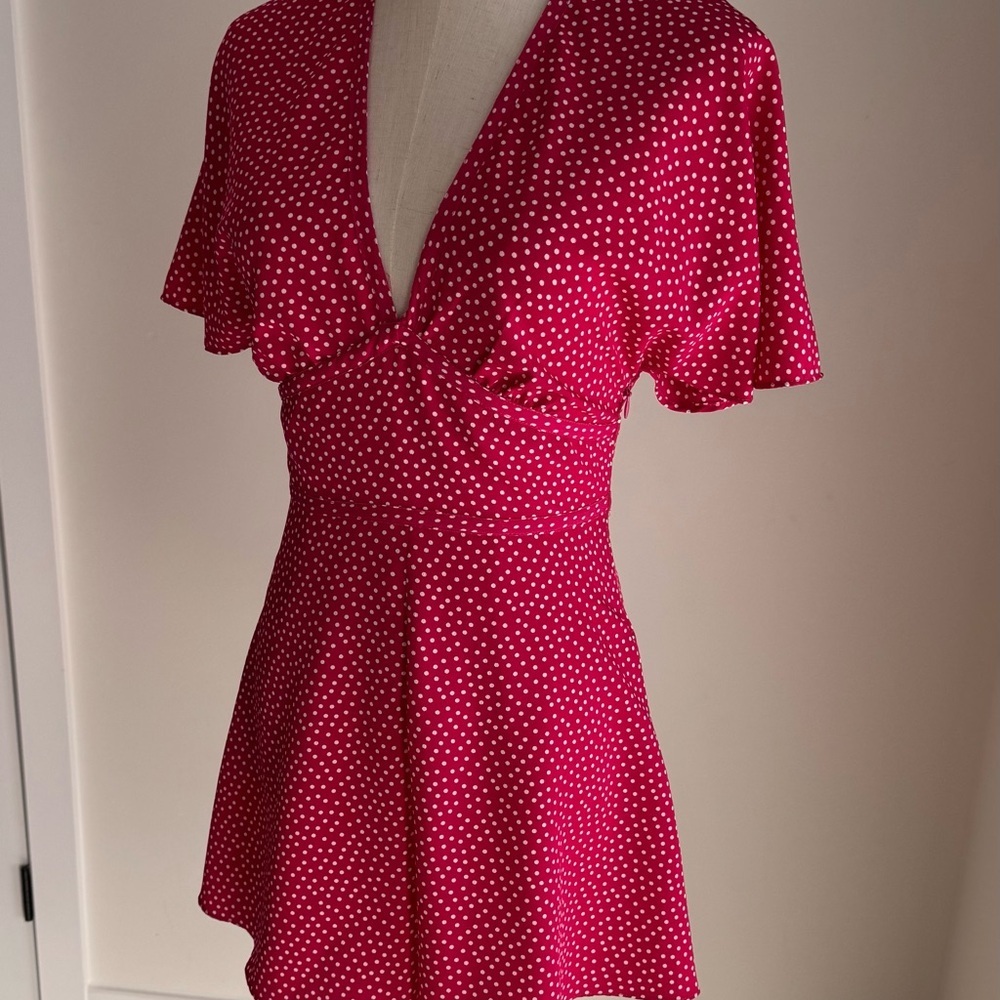 💜2 for 10-Zara Red and White Polka Dot Dress - Picture 9 of 14